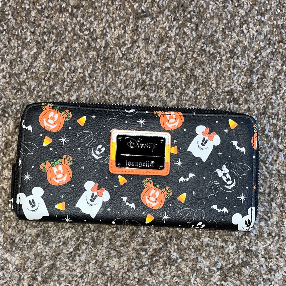 Loungefly Disney Halloween Wallet with Orange and Black Accents